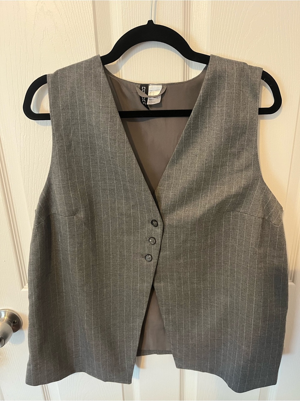 Gray Pinstripe Women's Vest Dress